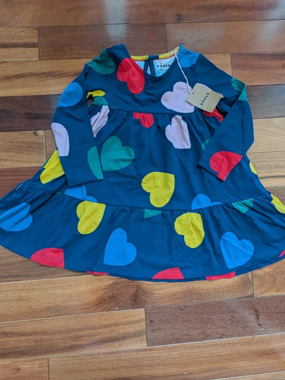 Primary stripe dress NWT (3-4)